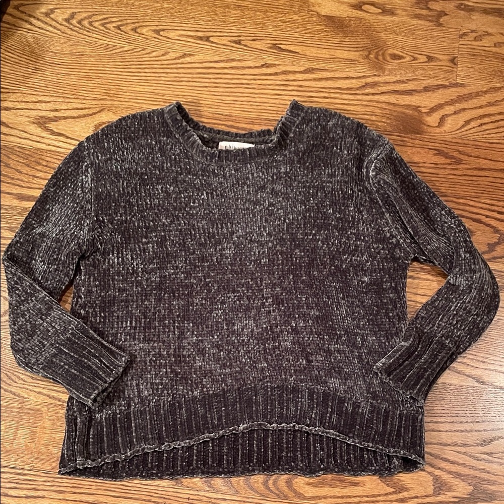 Worn 1x Philosophy Cozy Chenille Crewneck Sweater - Charcoal